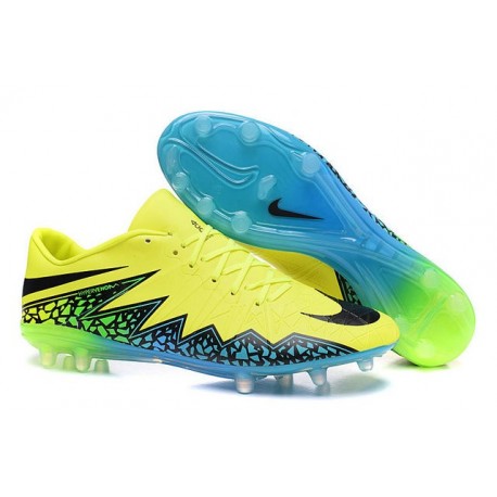 Nike Hypervenom Phinish FG Chaussures Football Volt Noir Turqoise