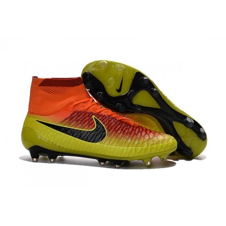 Crampons Football Nouvelle Homme Nike Magista Obra FG Carmin Noir Agrume