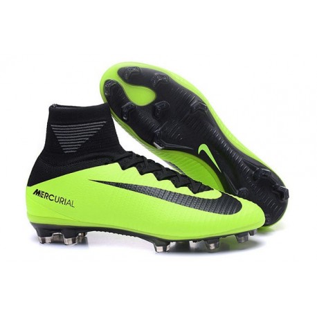 Chaussures a Crampons Nouvel 2016 Nike Mercurial Superfly V FG Vert Noir