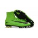 Chaussures a Crampons Nouvel 2016 Nike Mercurial Superfly V FG Vert Noire