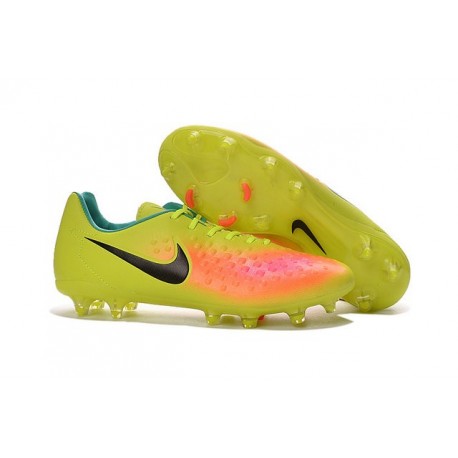 Crampons Football Nouvel Nike Magista Opus 2 FG ACC Jaune Rose Noir