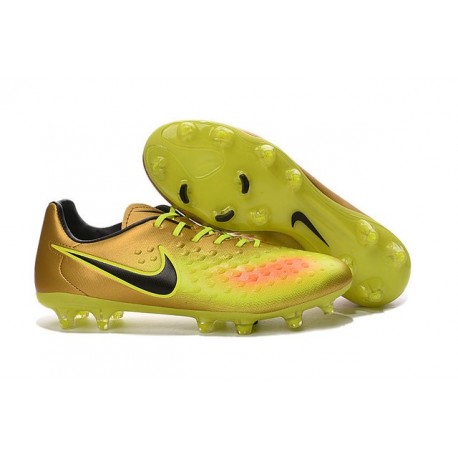 Crampons Football Nouvel Nike Magista Opus 2 FG ACC Or Jaune Noir