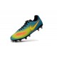 Crampons Football Nouvel Nike Magista Opus 2 FG ACC Bleu Jaune Orange
