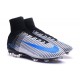 Nouveaux 2016 Chaussure Nike Mercurial Superfly V FG ACC Blanc Noir Bleu