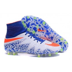 Crampon de Foot Nouvelles Nike HyperVenom Phantom II FG Blanc Bleu Rouge