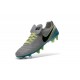 Crampon Football 2016 Cuir Nike Tiempo Legend VI FG Blanc Bleu Noir