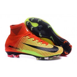 Nike Crampons Football Nouvelles Mercurial Superfly 5 FG Rouge Vert Noir