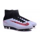 Nike Crampons Football Nouvelles Mercurial Superfly 5 FG Blanc Rouge Noir