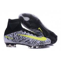 Nike Crampons Football Nouvelles Mercurial Superfly 5 FG Blanc Noir Jaune