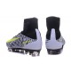 Nike Crampons Football Nouvelles Mercurial Superfly 5 FG Blanc Noir Jaune