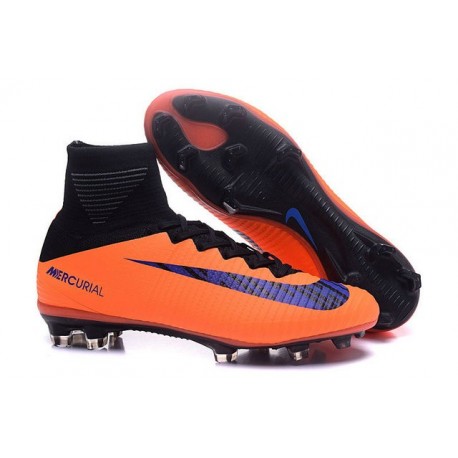 Nike Crampons Football Nouvelles Mercurial Superfly 5 FG Orange Violet