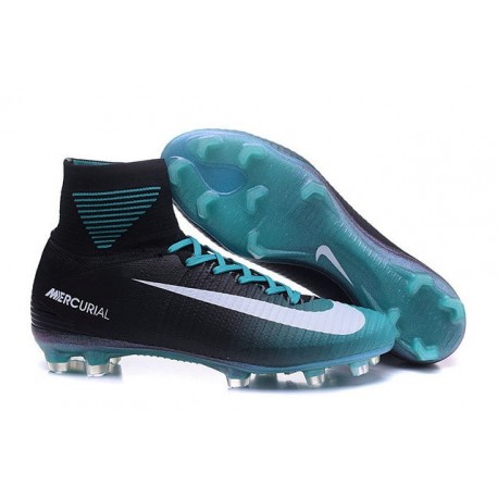 Chaussure de Foot Nike Mercurial Superfly V FG Noir Bleu Blanc