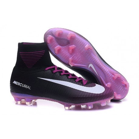 Chaussure de Foot Nike Mercurial Superfly V FG Violet Noir Blanc
