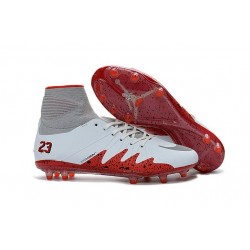 Chaussures de Foot Nike Hypervenom II Phantom NJR X Jordan FG Blanc Rouge