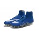 Chaussures de Foot Nike Hypervenom II Phantom NJR X Jordan FG Bleu Argent