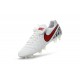 Crampon Football Cuir Nike Tiempo Legend VI FG Blanc Rouge