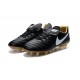 Crampon Football Cuir Nike Tiempo Legend VI FG Noir Rouge Or