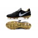 Crampon Football Cuir Nike Tiempo Legend VI FG Noir Rouge Or