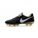 Crampon Football Cuir Nike Tiempo Legend VI FG Noir Rouge Or