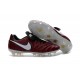 Crampon Football Cuir Nike Tiempo Legend VI FG Rouge Blanc