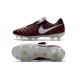 Crampon Football Cuir Nike Tiempo Legend VI FG Rouge Blanc