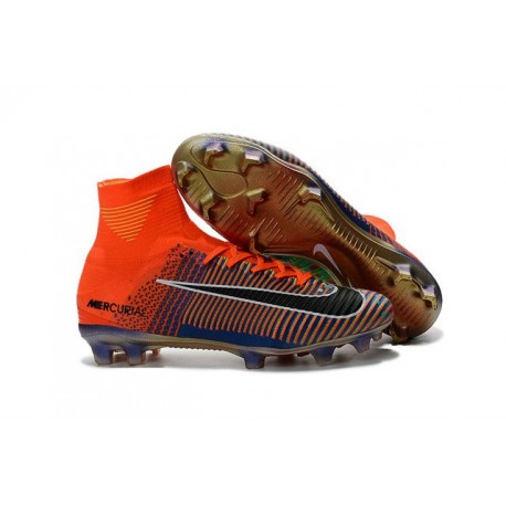 Chaussure de Foot Nike Mercurial Superfly V FG EA Sports Orange Noir Vert