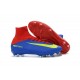 Chaussure de Foot Nike Mercurial Superfly V FG Rouge Bleu Jaune