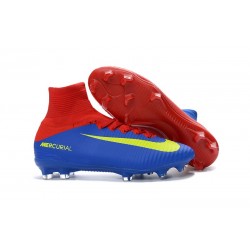 Chaussure de Foot Nike Mercurial Superfly V FG Rouge Bleu Jaune