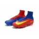 Chaussure de Foot Nike Mercurial Superfly V FG Rouge Bleu Jaune