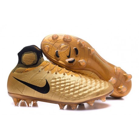 Crampons de Football Meilleurs Nike Magista Obra II FG Or Noir