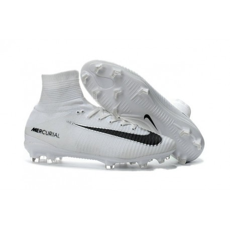 Nike Crampon Football Mercurial Superfly 5 FG Homme Blanc Noir