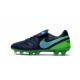 Crampon Football Cuir Nike Tiempo Legend VI FG Noir Vert