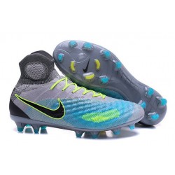 Crampons de Football Meilleurs Nike Magista Obra II FG Gris Bleu