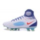 Crampons de Football Meilleurs Nike Magista Obra II FG Blanc Bleu Rouge