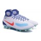 Crampons de Football Meilleurs Nike Magista Obra II FG Blanc Bleu Rouge