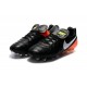 Crampon Football Cuir Nike Tiempo Legend VI FG Noir Orange Blanc