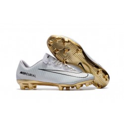 Nike Mercurial Vapor Vitórias XI CR7 FG ACC Chaussures Foot Blanc Or