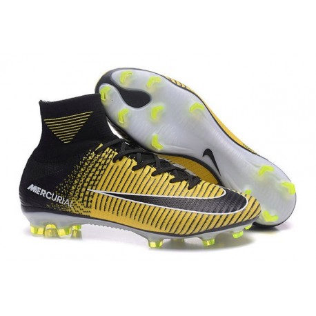 Nike Mercurial Superfly V FG Chaussure de Foot Noir Jaune