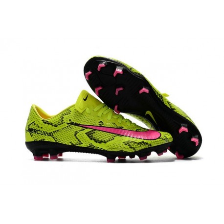 Nike Mercurial Vapor XI FG ACC Chaussures Foot Jaune Rose