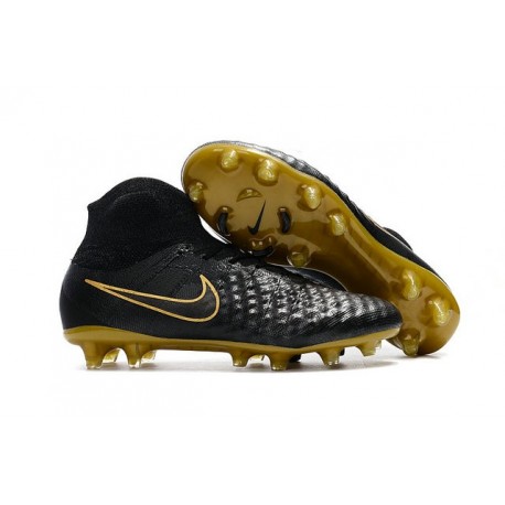 Nike Magista Obra 2 FG Homme 2017 Crampon de Football Noir Or