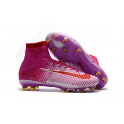 Nouveaux Crampons Football Nike Mercurial Superfly 5 FG ACC Rouge Rose