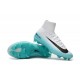 Nouveaux Crampons Football Nike Mercurial Superfly 5 FG ACC Blanc Bleu Noir