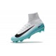 Nouveaux Crampons Football Nike Mercurial Superfly 5 FG ACC Blanc Bleu Noir