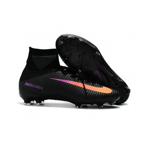 Nouveaux Crampons Football Nike Mercurial Superfly 5 FG ACC Noir Orange