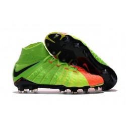 Chaussure de Foot Nike HyperVenom Phantom 3 FG Vert Orange