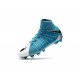 Chaussure de Foot Nike HyperVenom Phantom 3 FG Bleu Blanc