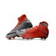 Chaussure de Foot Nike HyperVenom Phantom 3 FG Rouge Gris