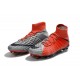 Chaussure de Foot Nike HyperVenom Phantom 3 FG Rouge Gris