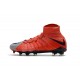 Chaussure de Foot Nike HyperVenom Phantom 3 FG Rouge Gris