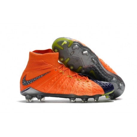 Chaussure de Foot Nike HyperVenom Phantom 3 DF FG Orange Bleu